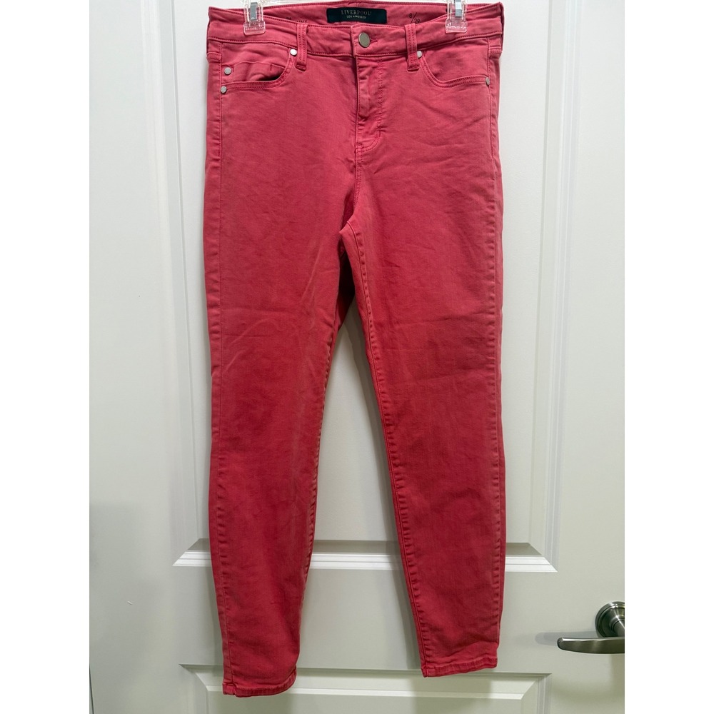 Liverpool Los Angeles The Ankle Skinny Jeans Coral Pink Size‎ 8/29 Mid Rise